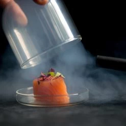 2 X Large Domed Glass Cloche - 11cm Dia 5 2 X Large Domed Glass Cloche - 11cm Dia -Sous Chef Kitchenware salmon cloche gun 2