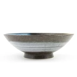 Blue-Black Glaze Bowl 7 Blue-Black Glaze Bowl -Sous Chef Kitchenware stoneware bowl blue and gold 24cm side2