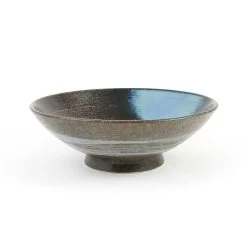 Blue-Black Glaze Bowl 8 Blue-Black Glaze Bowl -Sous Chef Kitchenware stoneware bowl blue and gold 24cm side3