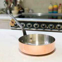 De Buyer Prima Matera Induction-Compatible Copper Saute Pan - Straight -Sous Chef Kitchenware straight sided saute