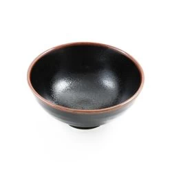 Black Stoneware Ramen Bowl 5 Black Stoneware Ramen Bowl -Sous Chef Kitchenware yuzu black noodle bowl above